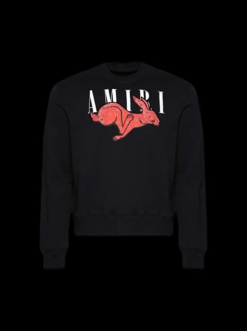 AMIRI Cny Rabbit Logo Crewneck Black