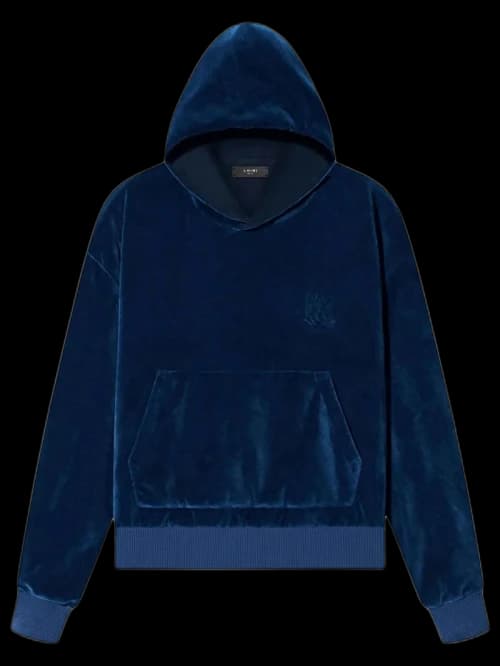 AMIRI Velour Hoodie Blue