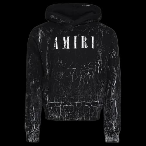 AMIRI Cracked Dye Core Logo Hoodie Black