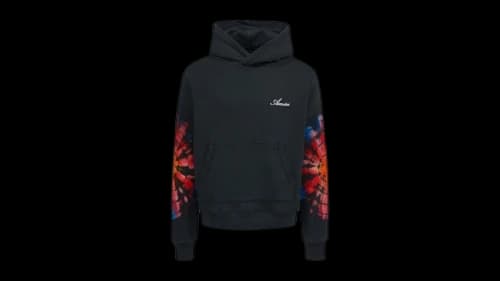 AMIRI Spot Tie Dye Sleeves Hoodie Black