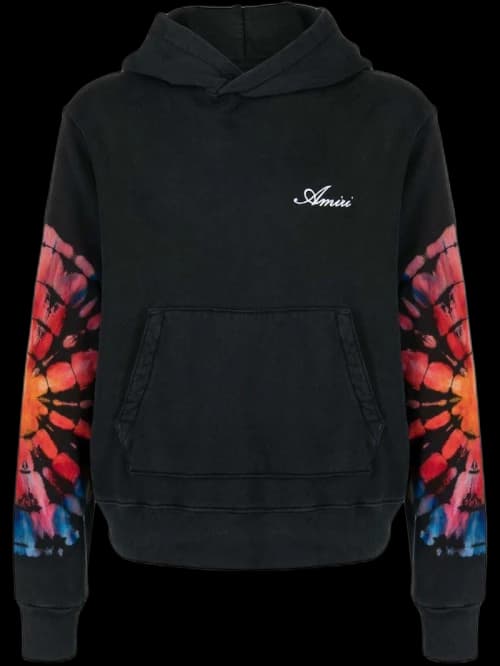 AMIRI Tie-Dye Logo Embroidered Hoodie Black/Multi