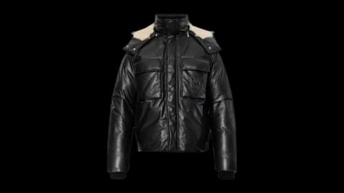 AMIRI Plain Leather Jacket Black