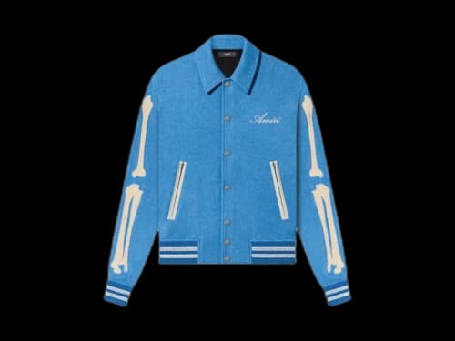 AMIRI Bones Varsity Jacket Blue