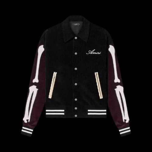 Amiri Corduroy Bones Varsity Jacket 'Black'