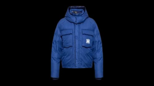 AMIRI Bold Logo Blue Hooded Jacket Blue