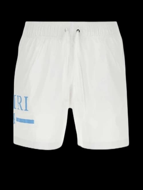 AMIRI MA Bar Logo Swim Shorts White