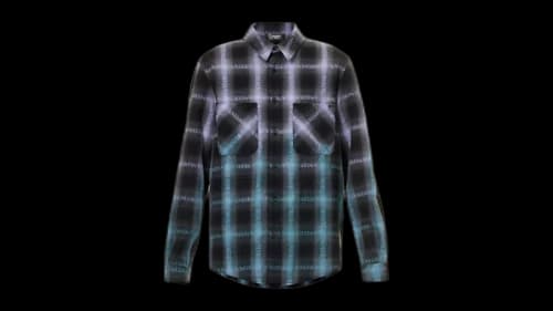 AMIRI Long Sleeve Plaid Shirt Purple