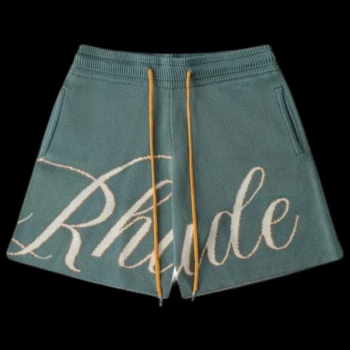 Rhude Script Logo Knit Short 'Ivory/Sage'