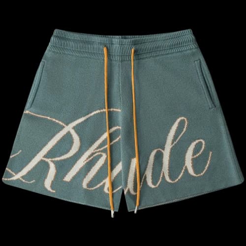 Rhude Script Logo Knit Short 'Ivory/Sage'
