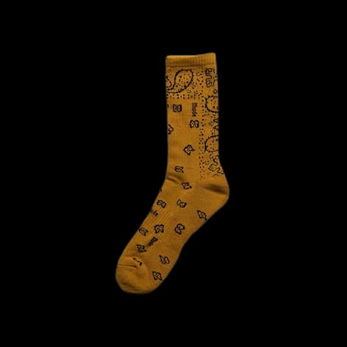 Rhude Bandana Jaquard Sock 'Mustard/Black'