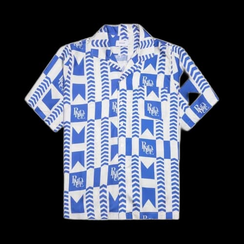Rhude Grasse Silk Shirt 'Blue/Ivory'