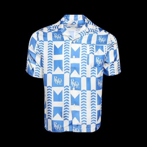 Rhude Grasse Silk Shirt 'Blue/Ivory'