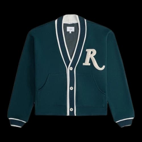 Rhude R Patch Terry Cardigan 'Teal/Cream'