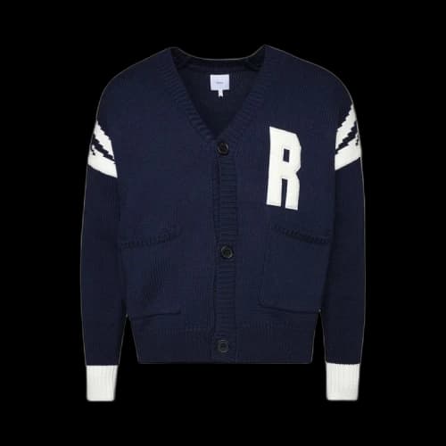 Rhude Lightning Knit Cardigan 'Navy/White'