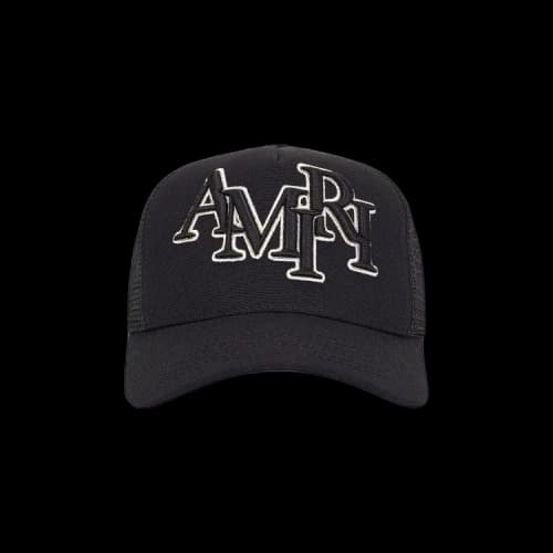 Amiri Staggered Logo Trucker 'Black/Alabaster'