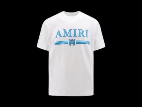AMIRI Logo Printed Crewneck T-Shirt White/Blue