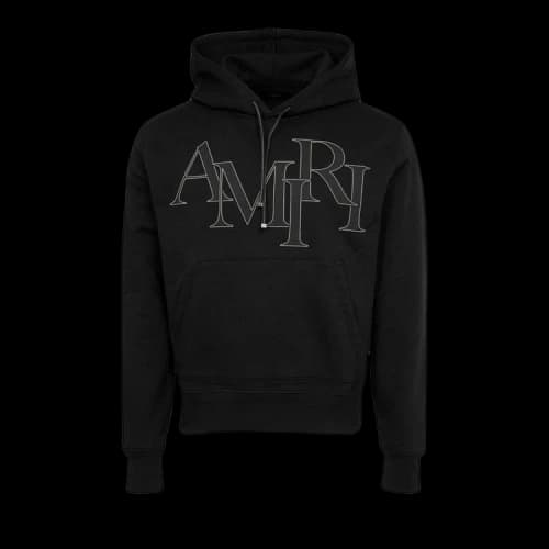 Amiri Staggered Logo Hoodie 'Black'