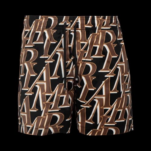 Amiri Stacked Print Swim Trunks 'Black'