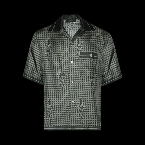 Amiri Houndstooth Bowling Shirt 'Rain Forest'