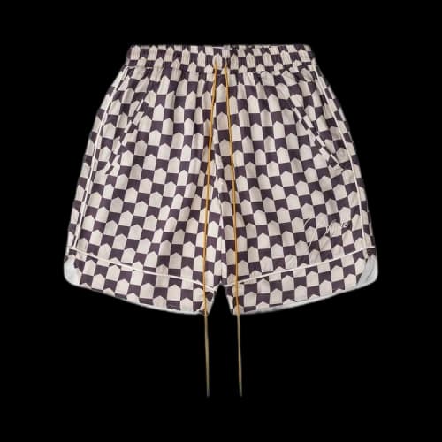 Rhude Checkered Pajama Short 'Cream/Brown'