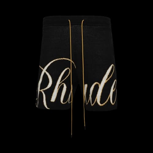 Rhude Script Knit Short 'Black/Cream'