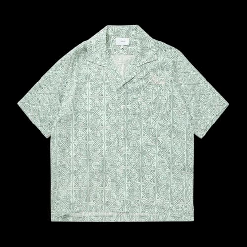 Rhude Cravat Silk Shirt 'Teal/Ivory'