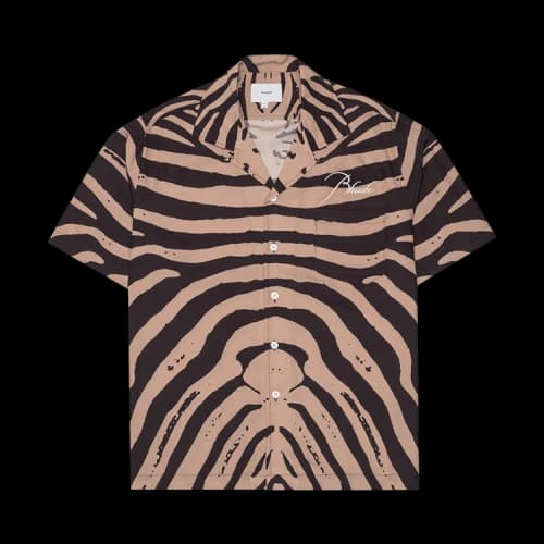 Rhude Zebra Silk Shirt 'Black/Tan'