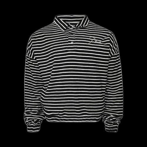 Rhude Stripe Towel Rugby Top 'Black/White'