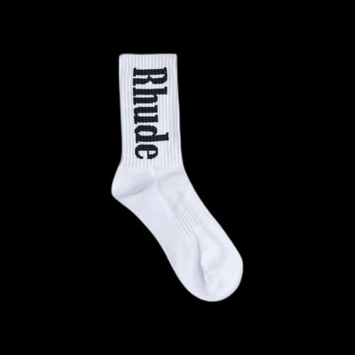 Rhude Vertical Logo Sock 'White/Navy'