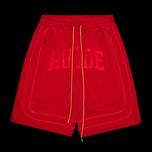 Rhude Baggy Mesh Collegiate Logo Shorts 'Red'