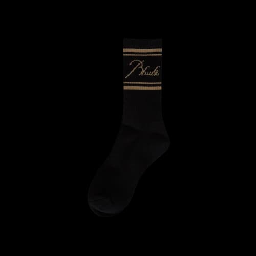 Rhude Script Logo Sock 'Black/Gold'