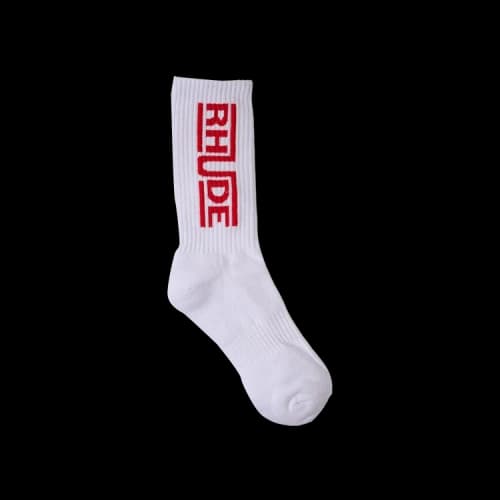 Rhude Champions Logo Sock 'White'