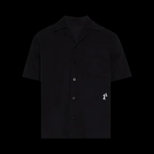 Rhude Camp Collar Logo Shirt 'Black/White'