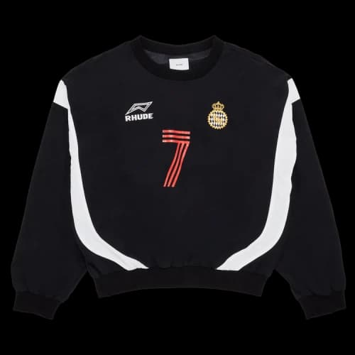 Rhude Lago Soccer Jersey Crewneck 'Black'