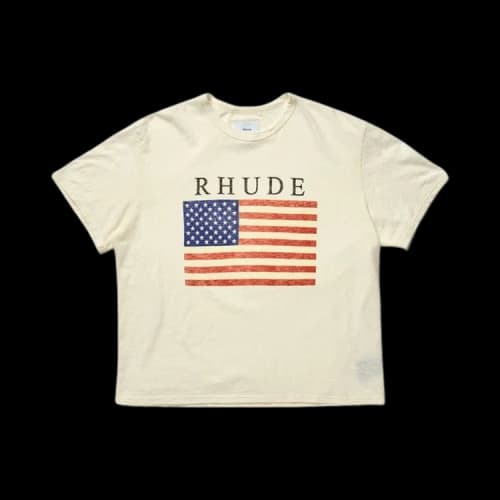 Rhude USA Flag Slub Tee 'White'