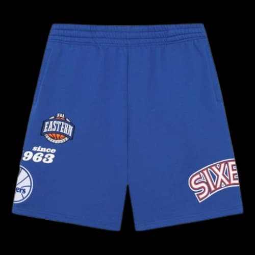 Mitchell & Ness 76 x NBA Philadelphia 76ers Team Origins Fleece Shorts 'Blue'
