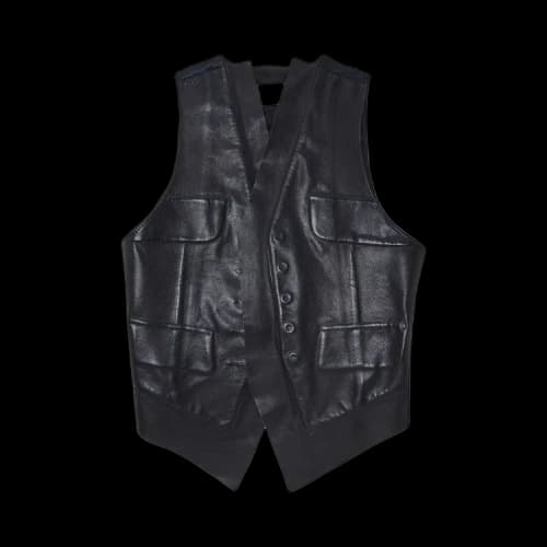 Maison Margiela Artisanal Leather Vest In Black