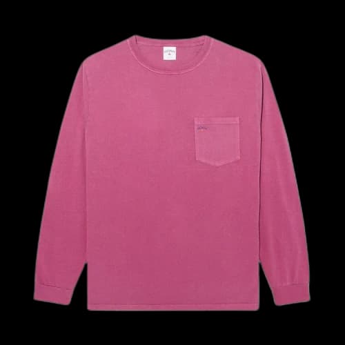 Noah Long-Sleeve Core Logo Pocket Tee 'Raspberry'