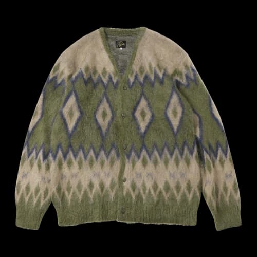 Needles Diamond Mohair Cardigan 'Olive'