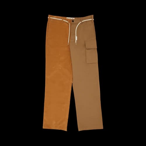 Marni Colorblock Lace Trousers 'Hazelnut'