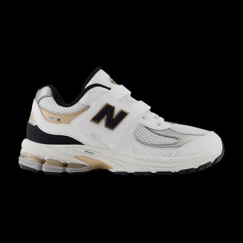 New Balance 2002R Hook & Loop Little Kid Wide 'White Black Gold'