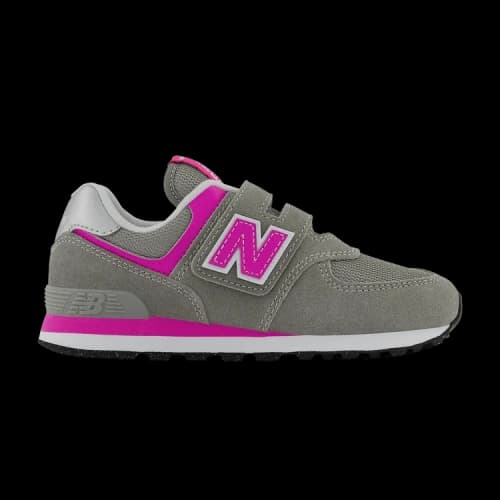 New Balance 574 Hook And Loop Grey Pink PS