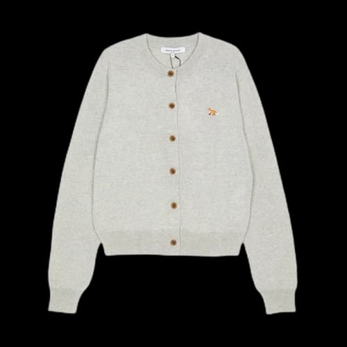 Maison Kitsune Baby Fox Cardigan Gray