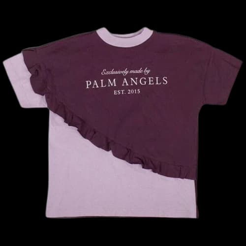 Palm Angels Color-Block Ruffled Short-Sleeve T-Shirt 'Purple'