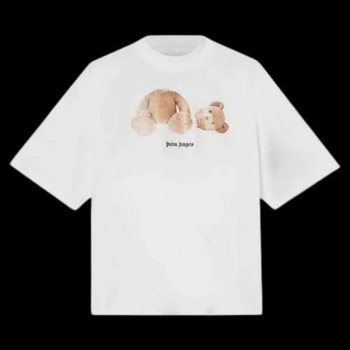 Palm Angels Womens Bear Loose T-Shirt White/Brown