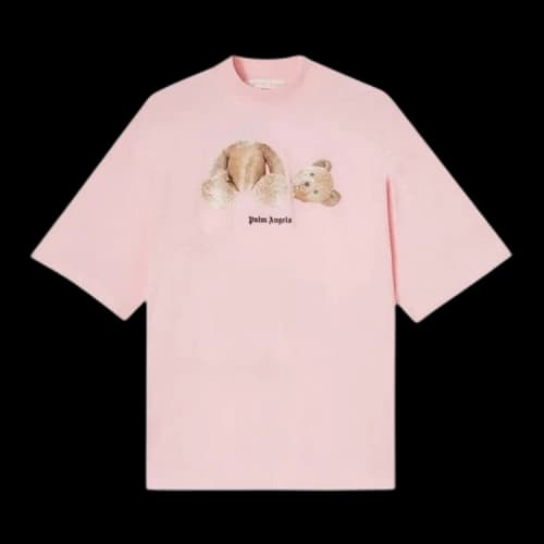 Palm Angels Bear-Print Cotton T-Shirt Light Pink