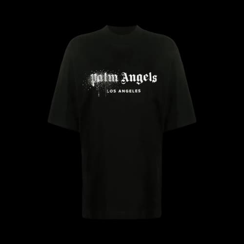 Palm Angels Rhinestones Spray Logo Tee 'Black/White'