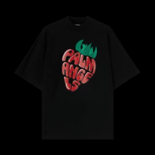 Palm Angels Strawberry Printed Loose T-Shirt 'Black/Red'