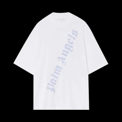 Palm Angels Logo Print T-Shirt 'White/Illusion Blue'
