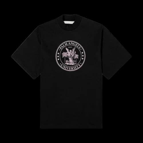Palm Angels College Loose Logo Print T-Shirt Black